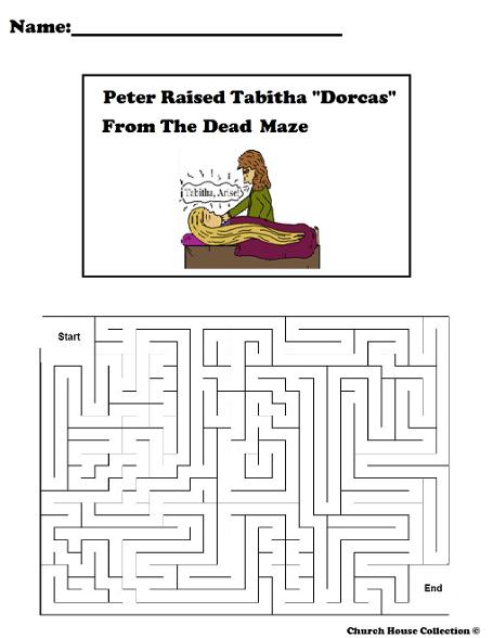 √ Dorcas In The Bible Coloring Pages : Peter Heals Aeneas Dorcas Bible